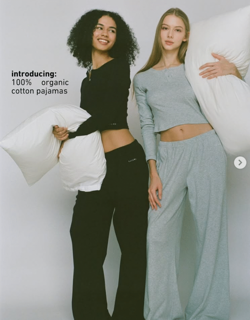 Layere's organic cotton pajamas designed for women’s health and overnight comfort